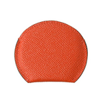 Dolce & Gabbana Women’s Orange Calfskin Leather Round Logo Hand Mirror Holder - One Size - Fashion > Women’s