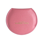 Dolce & Gabbana Women’s Pink Calfskin Leather Round Logo Print Hand Mirror Holder - One Size - Fashion > Women’s