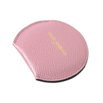 Dolce & Gabbana Women’s Pink Calfskin Leather Round Logo Print Hand Mirror Holder - One Size - Fashion > Women’s