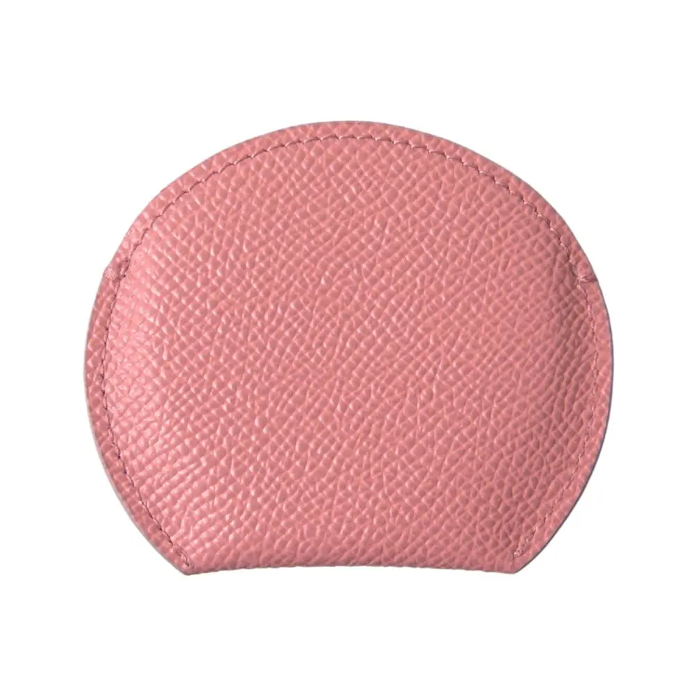 Dolce & Gabbana Women’s Pink Calfskin Leather Round Mirror Holder - One Size - Fashion > Women’s Fashion >