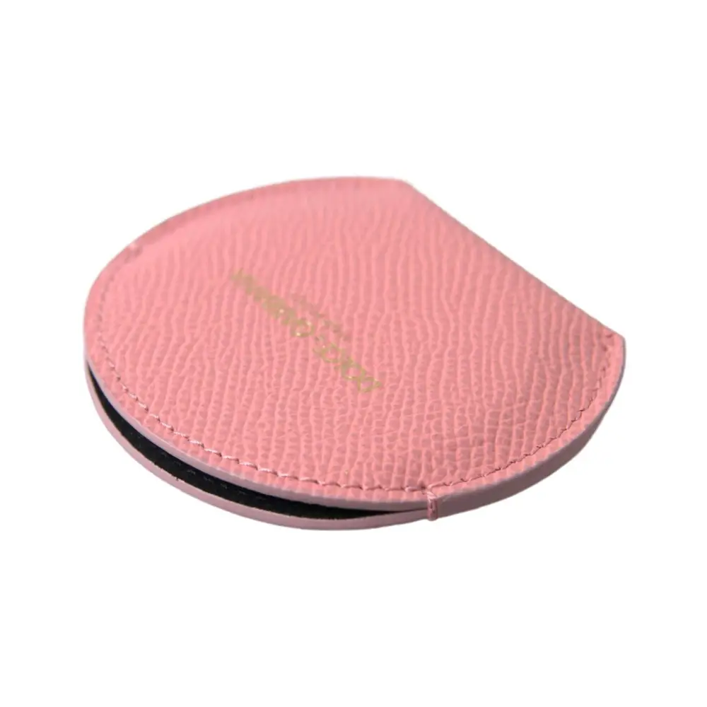 Dolce & Gabbana Women’s Pink Calfskin Leather Round Mirror Holder - One Size - Fashion > Women’s Fashion >
