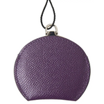 Dolce & Gabbana Women’s Purple Calfskin Leather Round Hand Mirror Holder - One Size - Fashion > Men’s Fashion >
