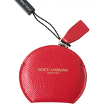 Dolce & Gabbana Women’s Red Calfskin Leather Hand Mirror Holder - One Size - Fashion > Women’s Fashion > Women’s