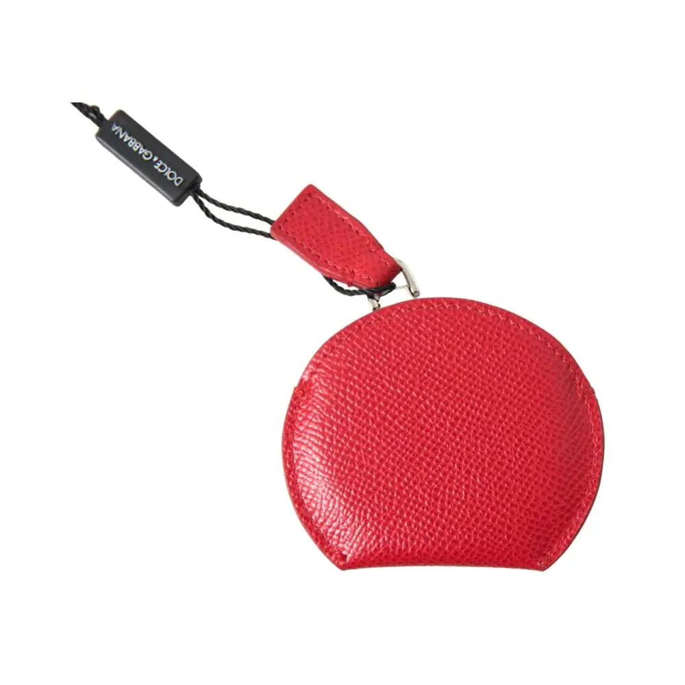 Dolce & Gabbana Women’s Red Calfskin Leather Hand Mirror Holder - One Size - Fashion > Women’s Fashion > Women’s