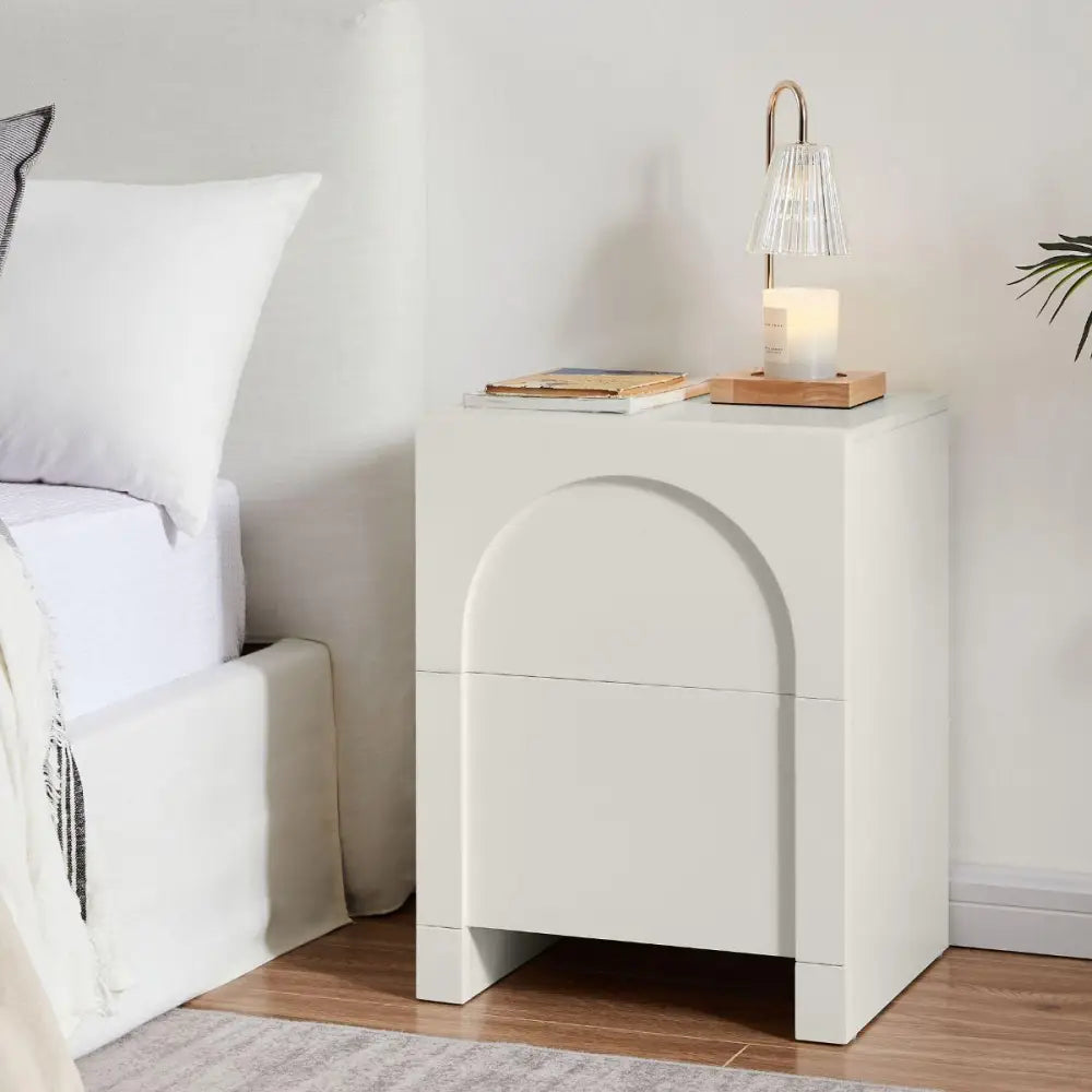 Dome White Bedside Table - Furniture > Bedroom > Bedside Tables