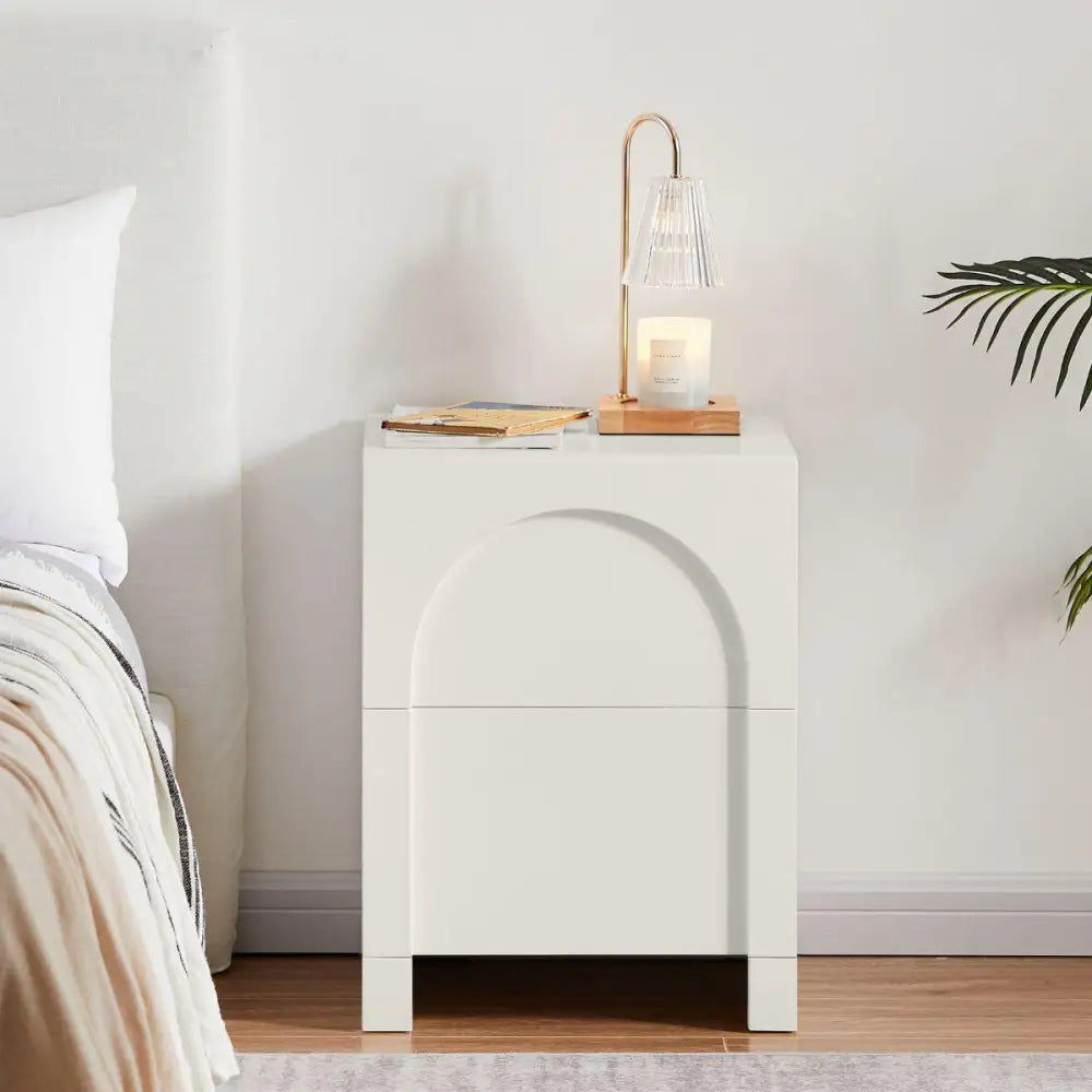 Dome White Bedside Table - Furniture > Bedroom > Bedside Tables