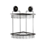 Double Corner Shelf Removable Suction BLACK - Home & Garden > DIY > Hardware Hooks