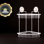 Double Corner Shelf Removable Suction WHITE - Home & Garden > DIY > Hardware Hooks