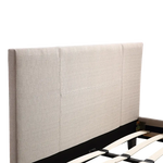Double Linen Fabric Bed Frame Beige - Furniture > Bedroom > Beds & Bed Frames
