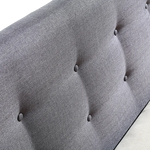 Double Linen Fabric Deluxe Bed Frame Grey - Furniture > Bedroom