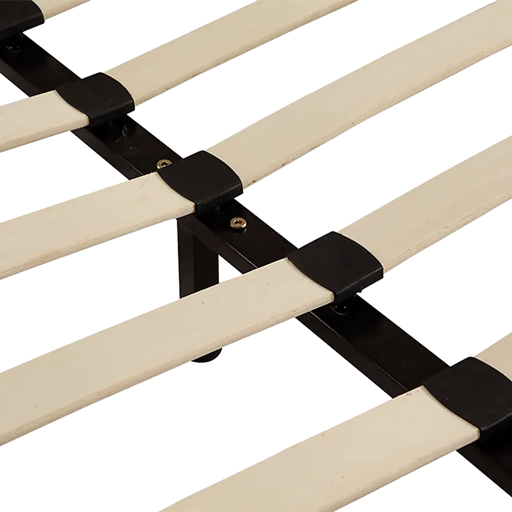 Double PU Leather Bed Frame Black - Furniture > Bedroom