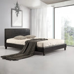 Double PU Leather Bed Frame Black - Furniture > Bedroom