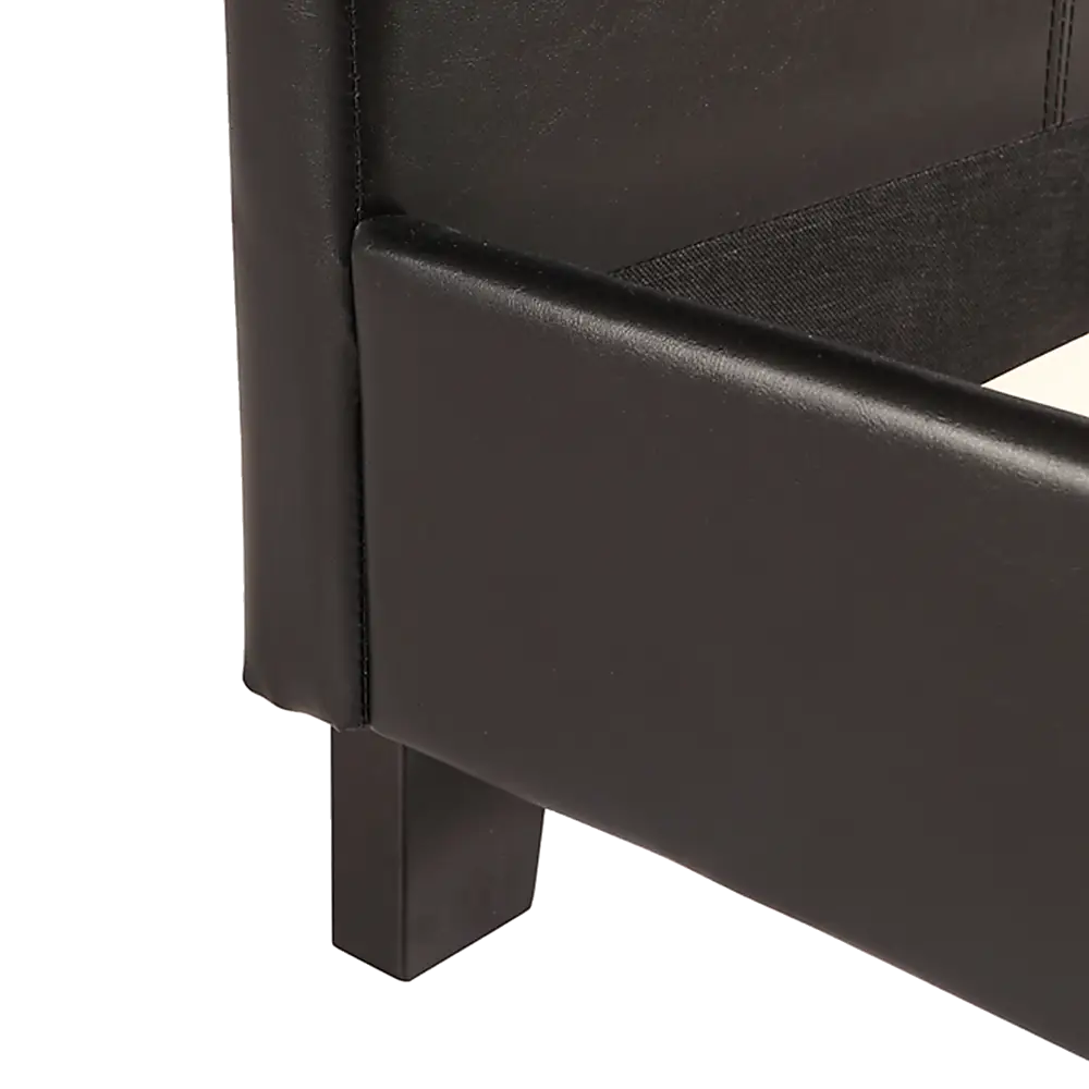 Double PU Leather Bed Frame Black - Furniture > Bedroom