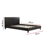 Double PU Leather Bed Frame Black - Furniture > Bedroom