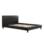 Double PU Leather Bed Frame Black - Furniture > Bedroom