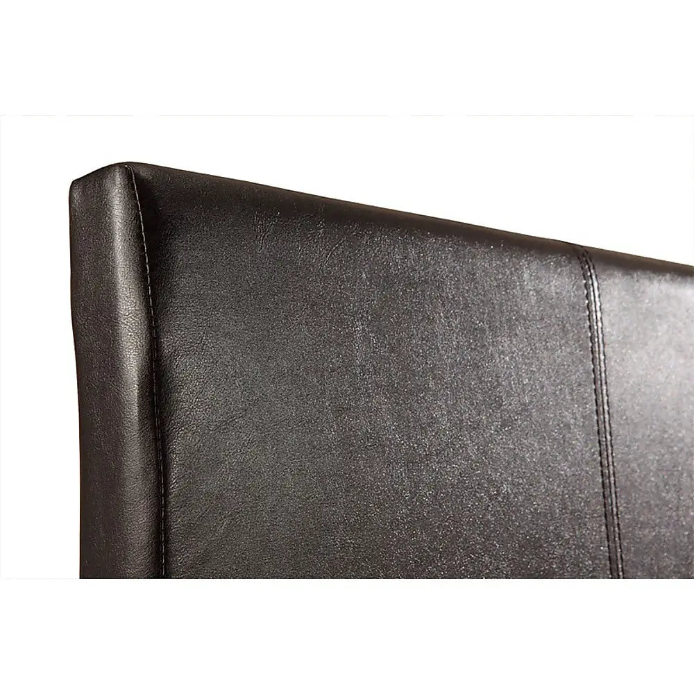 Double PU Leather Bed Frame Brown - Furniture > Bedroom