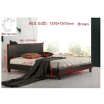Double PU Leather Bed Frame Brown - Furniture > Bedroom