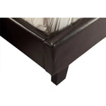 Double PU Leather Bed Frame Brown - Furniture > Bedroom