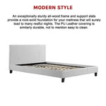 Double PU Leather Bed Frame White - Furniture > Bedroom