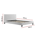 Double PU Leather Bed Frame White - Furniture > Bedroom