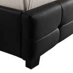 Double PU Leather Deluxe Bed Frame Black - Furniture > Bedroom