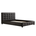 Double PU Leather Deluxe Bed Frame Black - Furniture > Bedroom