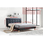 Double PU Leather Deluxe Bed Frame Black - Furniture > Bedroom > Beds & Bed Frames