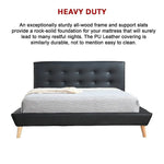 Double PU Leather Deluxe Bed Frame Black - Furniture > Bedroom > Beds & Bed Frames
