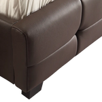 Double PU Leather Deluxe Bed Frame Brown - Furniture > Bedroom