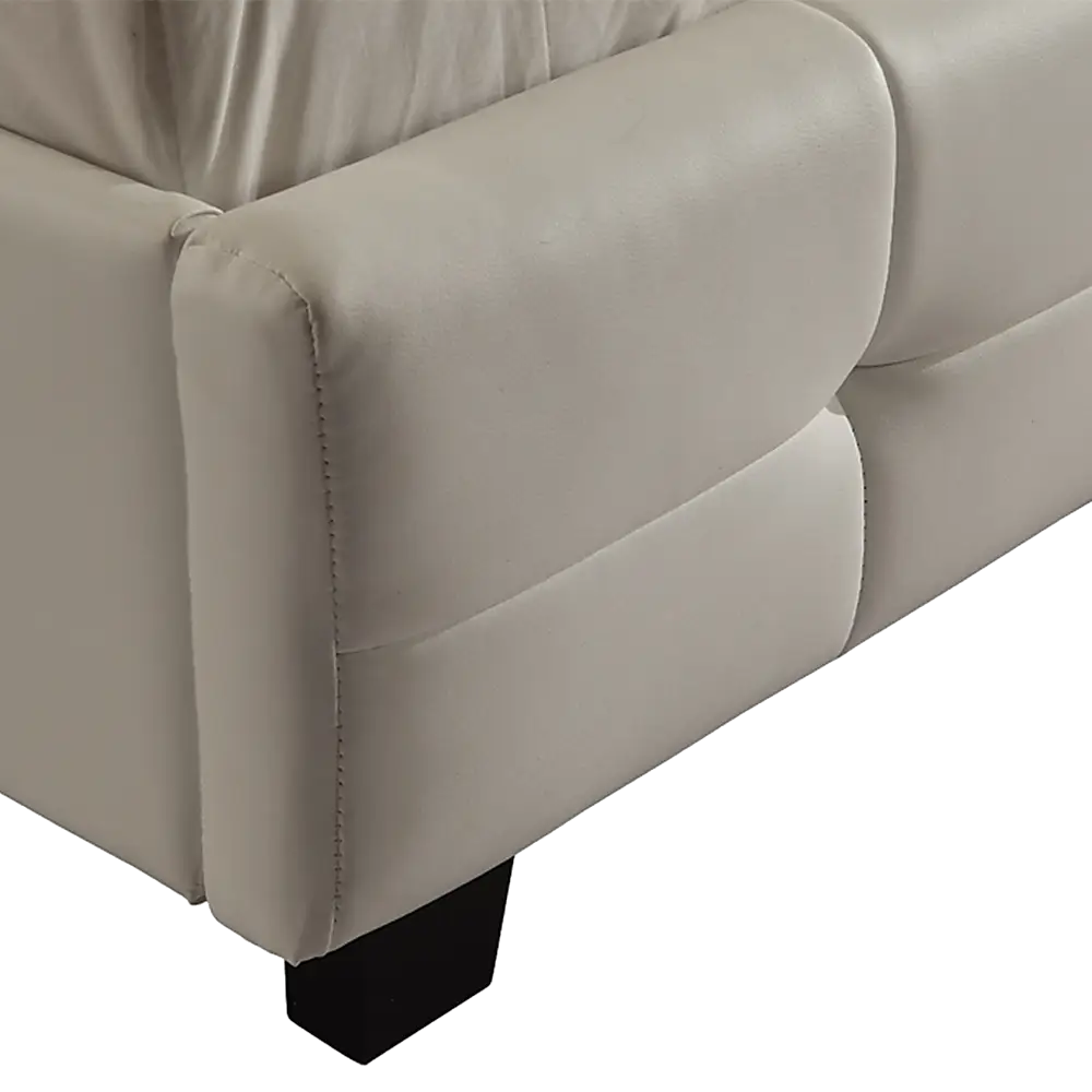 Double PU Leather Deluxe Bed Frame White - Furniture > Bedroom > Beds & Bed Frames