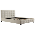 Double PU Leather Deluxe Bed Frame White - Furniture > Bedroom > Beds & Bed Frames