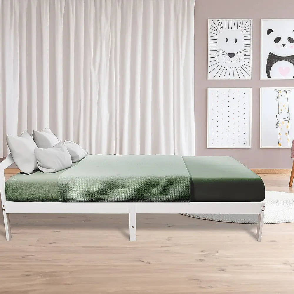 Double Wooden Bed Frame Home Furniture White - Furniture > Bedroom