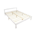 Double Wooden Bed Frame Home Furniture White - Furniture > Bedroom
