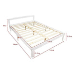 Double Wooden Bed Frame Home Furniture White - Furniture > Bedroom