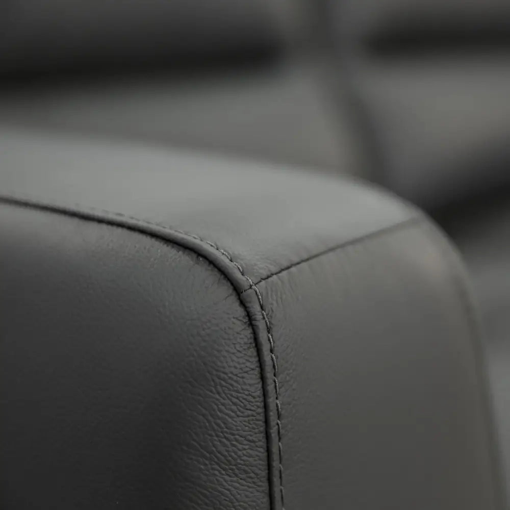 Downy Genuine Leather Sofa 2 Seater Upholstered Lounge Couch - Gunmetal - Furniture > Sofas