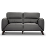 Downy Genuine Leather Sofa 2 Seater Upholstered Lounge Couch - Gunmetal - Furniture > Sofas