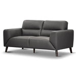 Downy Genuine Leather Sofa 2 Seater Upholstered Lounge Couch - Gunmetal - Furniture > Sofas