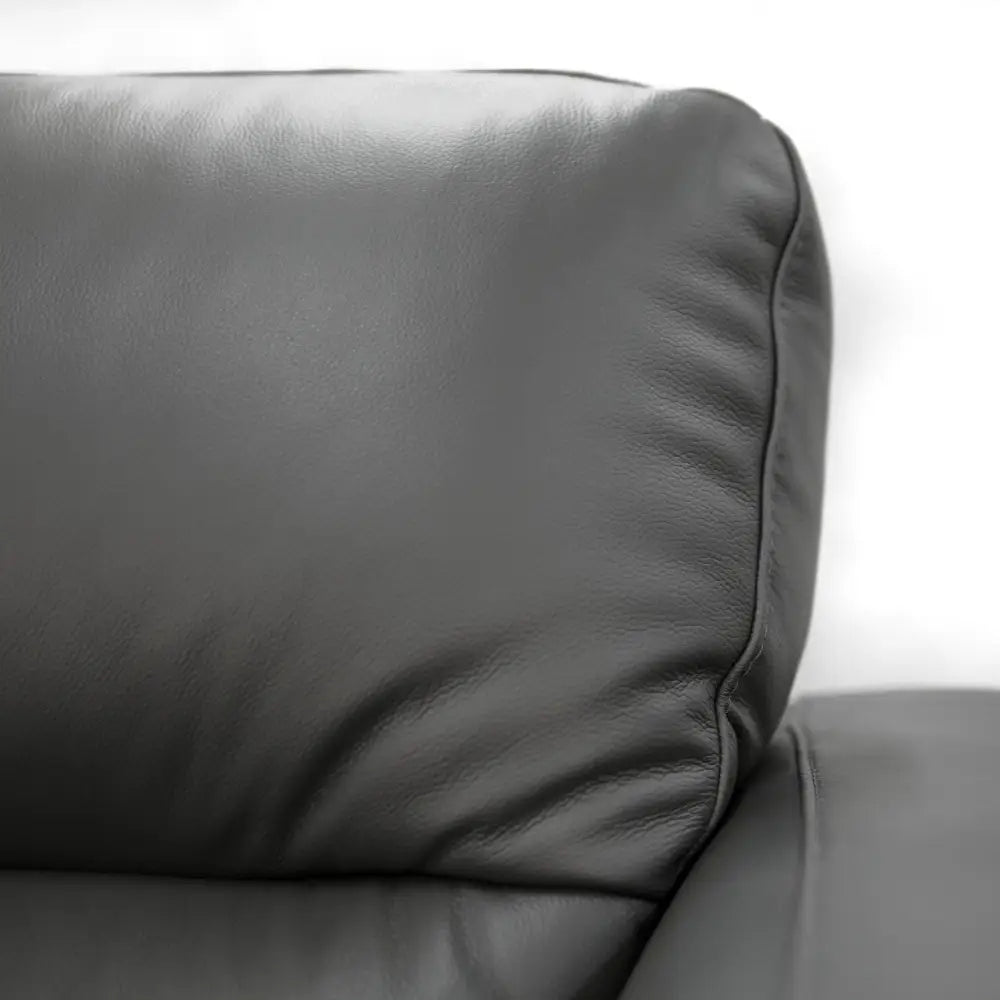 Downy Genuine Leather Sofa 2 Seater Upholstered Lounge Couch - Gunmetal - Furniture > Sofas