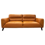 Downy Genuine Leather Sofa 3 Seater Upholstered Lounge Couch - Tangerine - Furniture > Sofas