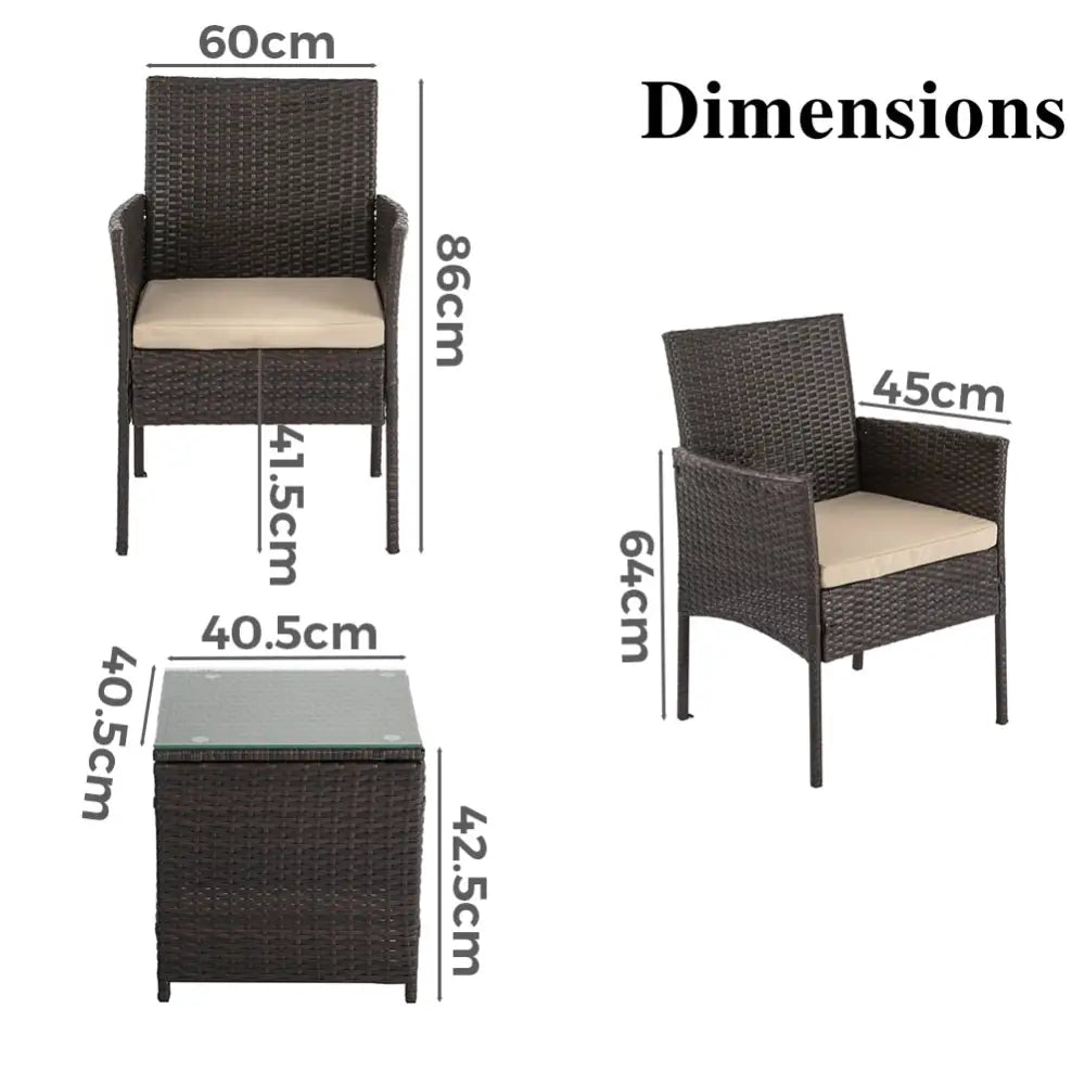 Dreamo Delightful 3 Piece Bistro Set - Furniture > Outdoor