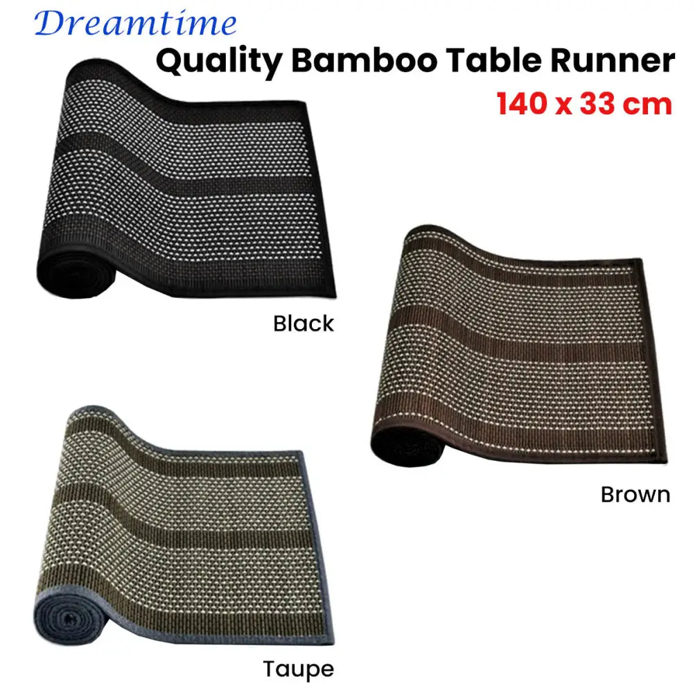 Dreamtime Bamboo Table Runner 140 x 33cm Taupe - Home & Garden > Kitchenware