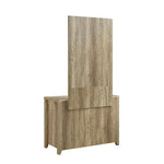 Dresser with 3 Storage Drawers in Natural Wood like MDF in Oak Colour with Mirror - Health & Beauty > Cosmetic Storage