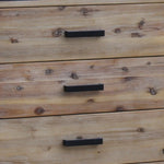 Dresser with 6 Storage Drawers in Solid Acacia With Mirror in Silver Brush Colour - Furniture > Living Room