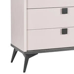 Dressing Chest With 6 Storage Drawers MDF Mirror Combination of Champagne and Black Colour - Furniture > Bedroom > Beds