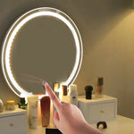 Dressing Vanity Table Stool Set with Make-up LED Lighted Mirror-White - Furniture > Bedroom