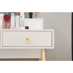 Dressing Vanity Table Stool Set with Make-up LED Lighted Mirror-White - Furniture > Bedroom
