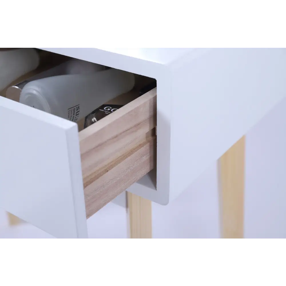 Dressing Vanity Table Stool Set with Make-up LED Lighted Mirror-White - Furniture > Bedroom