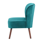 Drew 1 Seater Sofa Accent Chair Fabric Uplholstered Lounge Couch - Mid Blue - Furniture > Sofas