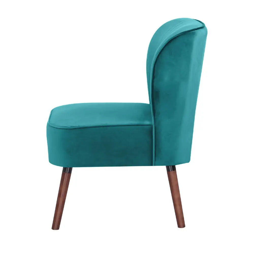 Drew 1 Seater Sofa Accent Chair Fabric Uplholstered Lounge Couch - Mid Blue - Furniture > Sofas