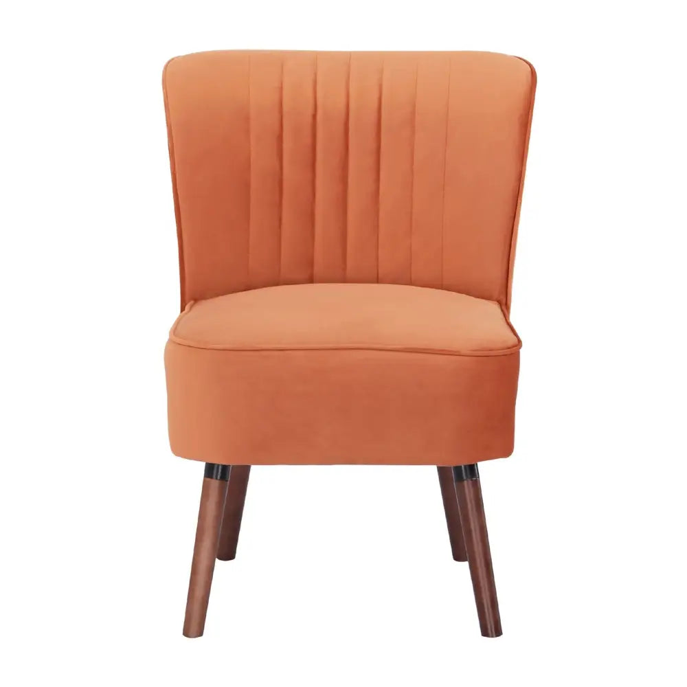 Drew 1 Seater Sofa Accent Chair Fabric Uplholstered Lounge Couch - Orange - Furniture > Sofas